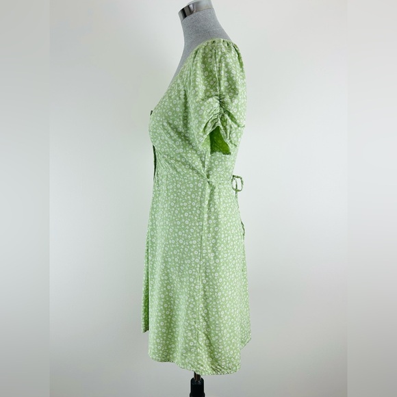 Madewell Green Floral Button-Down Mini Dress - Picture 4 of 10